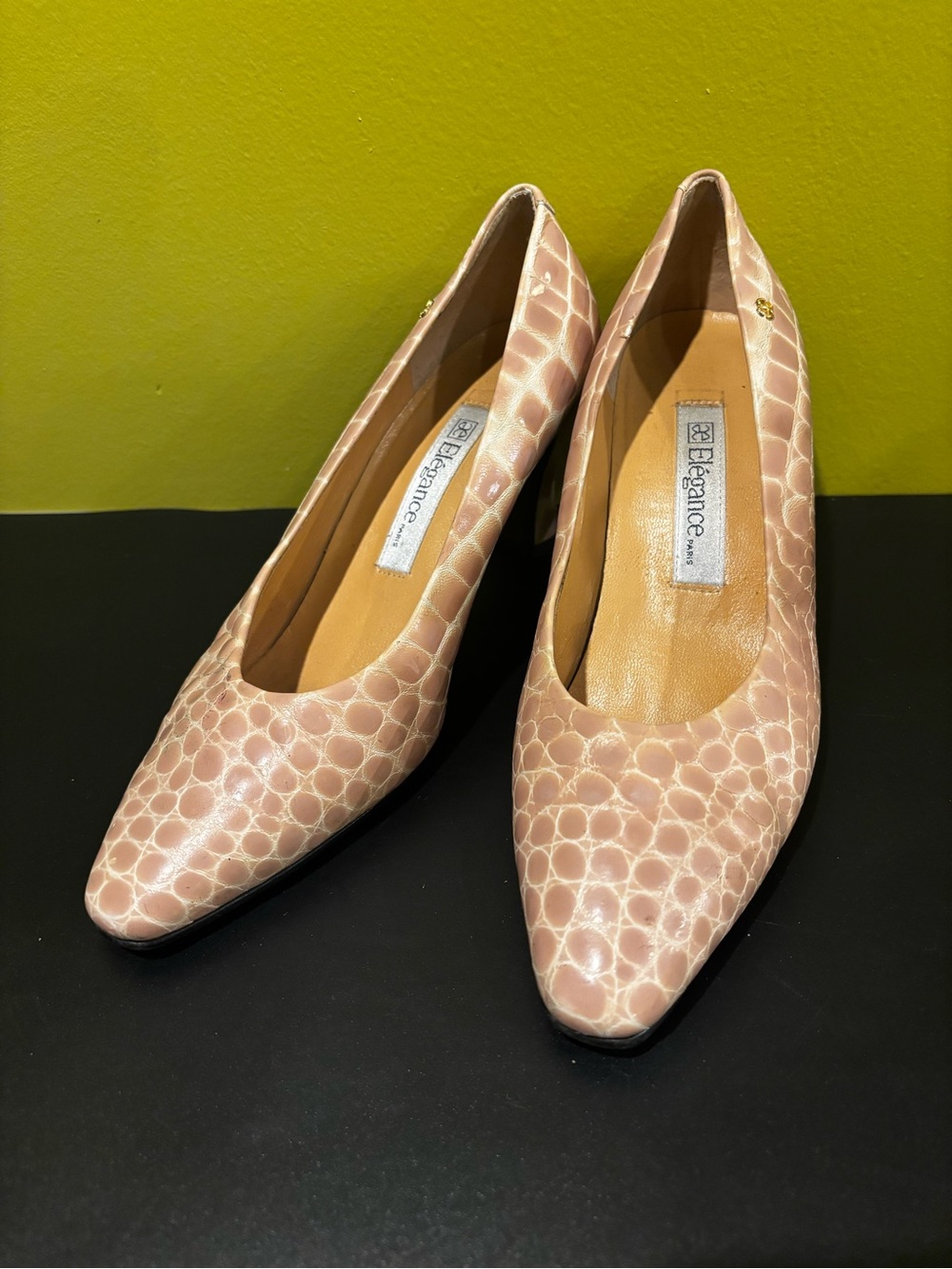 Collection Womens Blush Pink Croc-Embossed Pumps